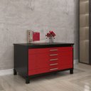 Ver imagem 1 de Mapoteca Mont 5 Gavetas 71,3cm x 120,4cm Aço Cinza/Preto/Vermelho