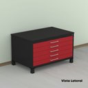 Ver imagem 5 de Mapoteca Mont 5 Gavetas 71,3cm x 120,4cm Aço Cinza/Preto/Vermelho