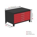 Ver imagem 3 de Mapoteca Mont 5 Gavetas 71,3cm x 120,4cm Aço Cinza/Preto/Vermelho