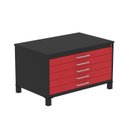 Ver imagem 2 de Mapoteca Mont 5 Gavetas 71,3cm x 120,4cm Aço Cinza/Preto/Vermelho