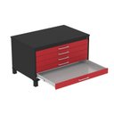 Ver imagem 4 de Mapoteca Mont 5 Gavetas 71,3cm x 120,4cm Aço Cinza/Preto/Vermelho