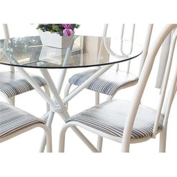 Conjunto Mesa Jantar Munique Redonda Vidro 0.90m 4 Cadeiras campeã de vendas Quality - 2
