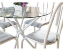 Ver imagem 2 de Conjunto Mesa Jantar Munique Redonda Vidro 0.90m 4 Cadeiras campeã de vendas Quality