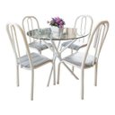 Ver imagem 3 de Conjunto Mesa Jantar Munique Redonda Vidro 0.90m 4 Cadeiras campeã de vendas Quality