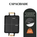 Ver imagem 3 de Chapa Lisa de Ferro Retangular Alça Madeira 46x25x2cm 744 Fumil