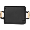 Ver imagem 2 de Chapa Lisa de Ferro Retangular Alça Madeira 46x25x2cm 744 Fumil