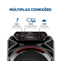 Caixa de Som Amplificada Mondial 150w Rms Cm-150 - Bivolt - 4