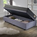 Ver imagem 3 de Cama Box Solteiro com Baú 88x188 com Colchão Adapto Ecoflex Molas Ensacadas Suede