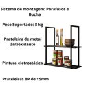 Ver imagem 2 de Prateleira de Madeira Industrial Suspensa 60 Cm Multiuso