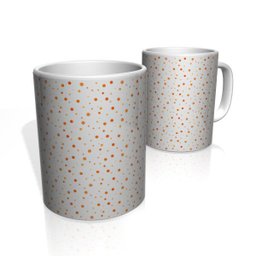 Caneca De Porcelana Nerderia e Lojaria bolinhas laranja colorido - 1