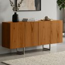 Ver imagem 4 de Aparador Buffet para Sala de Jantar 4 Portas 160cm Pés Industrial Benita N01 Cinamomo Champanhe - Ly