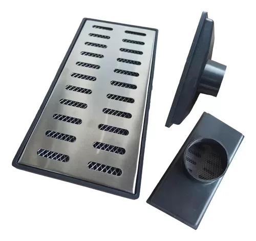 Ralo Pluvial Quintal 15x30 Inox 304 Cocho Coletor Saída Baixa 100mm e Tela Anti Inseto - 1