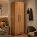 Ver imagem 1 de Guarda-Roupa Solteiro 100% MDF com 2 Portas e Pés Multimóveis CR35515 Madeirado