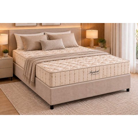 Conjunto Box Casal: Colchão Molas Anjos Ensacadas Masterpocket Anjoshotel Double Face + Base Crc