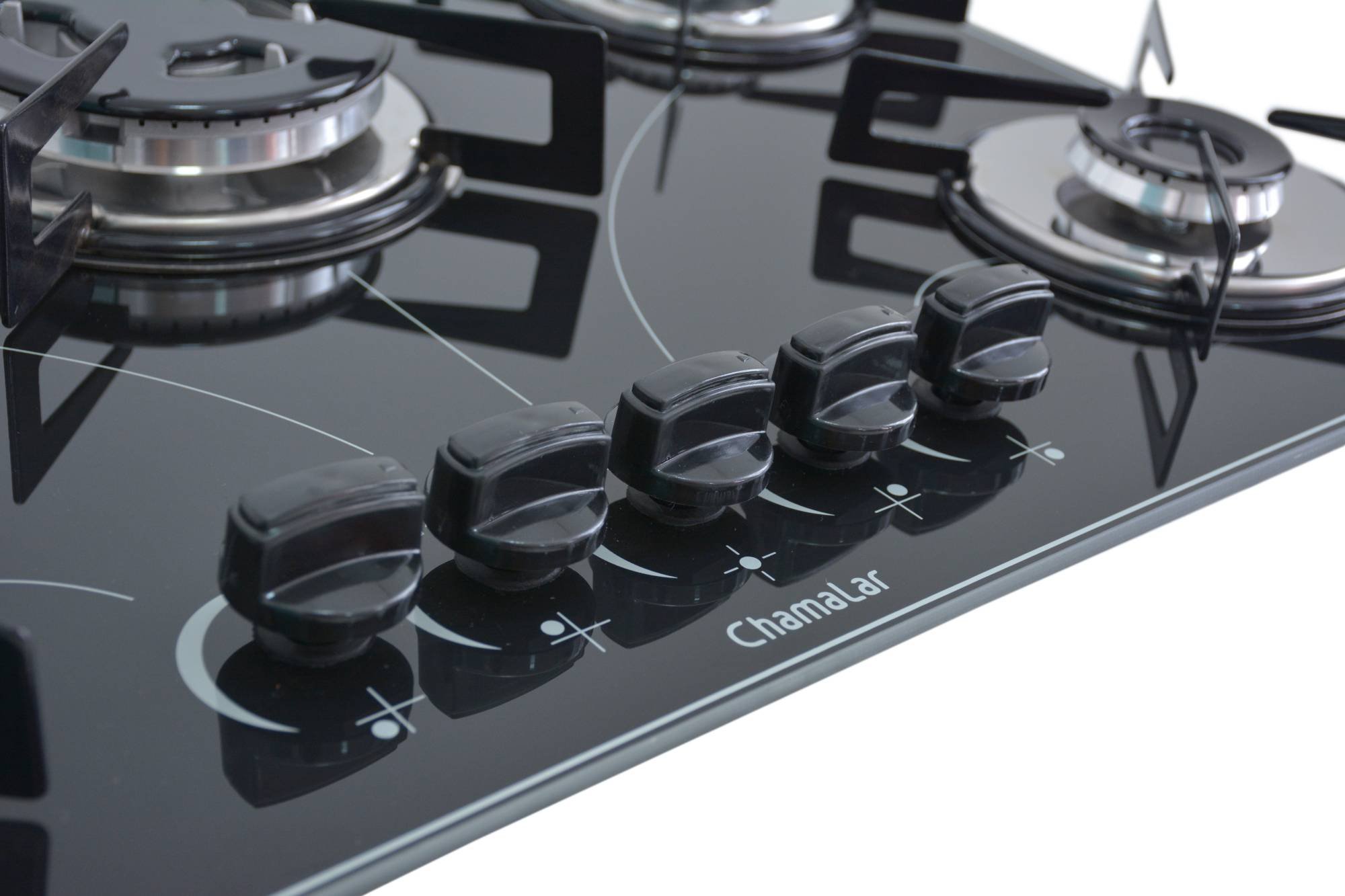 Fogão Cooktop Premium 5 bocas Tripla Chama 147 Preto Chamalar - 2