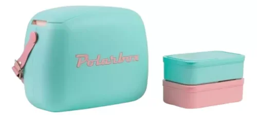 Caixa Termica Portatil com Alça Camping Cooler Polarbox 6l Verde com Rosa - 3