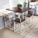 Ver imagem 1 de Conjunto Mesa 4 Cadeiras Pequena Imbuia Industrial White