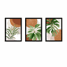 Tríptico - Quadros Decorativos Floral Costela de Adão Grande:Preto - 1