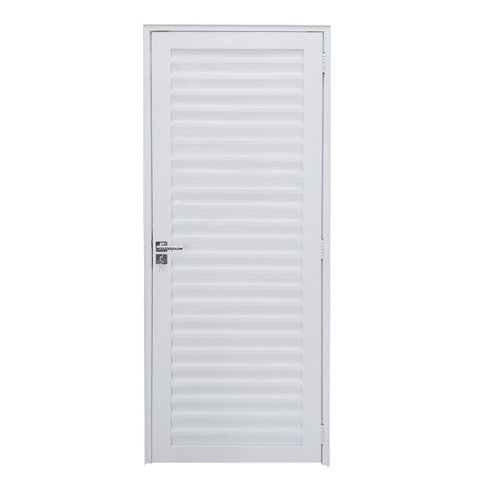 Porta Palheta de Alumínio Branco Maçaneta Premium Linha Roma:Direita/ 210 x 90