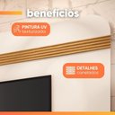Ver imagem 6 de Rack Bancada Alpha com Painel Psy para TV até 80 Polegadas 1,80m Ripado Off White - Madeirado