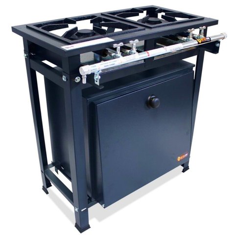 Fogão Industrial 2 Bocas 2QD Baixa Pressão P7 com Forno 66L de Piso