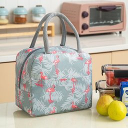 Bolsa Marmita Térmica Estampada para Trabalho e Faculdade:rosas Cinza - 2