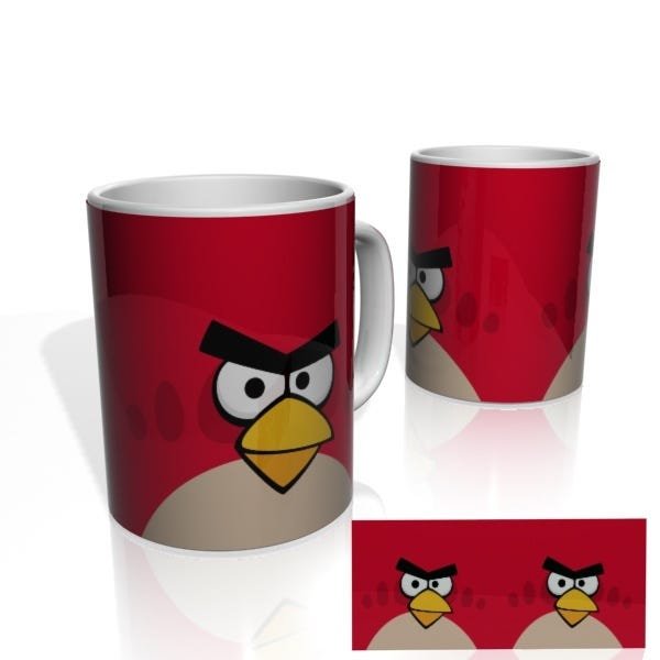 Caneca decorativa Nerderia e Lojaria angry birds colorido