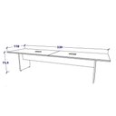 Ver imagem 2 de Mesa de Reunião Cinza 3,20m X 1,10m 2 Caixas de Tomadas F5