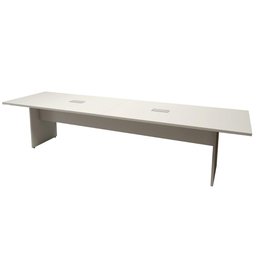 Mesa de Reunião Cinza 3,20m X 1,10m 2 Caixas de Tomadas F5  - 4