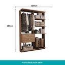 Ver imagem 4 de Closet Modulado 2 Gavetas Alasca Freijó Carraro