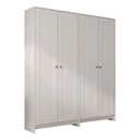 Ver imagem 2 de Guarda-Roupa Roupeiro Solteiro 4 Portas 8 Prateleiras Multiuso Americano Branco - Decibal