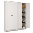 Ver imagem 4 de Guarda-Roupa Solteiro Multiuso 4 Portas 8 Prateleiras AC4004 Branco - Decibal Móveis