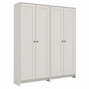 Ver imagem 3 de Guarda-Roupa Solteiro Multiuso 4 Portas 8 Prateleiras AC4004 Branco - Decibal Móveis