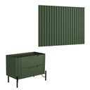 Ver imagem 1 de Conjunto Cabeceira e Mesa de Cabeceira 160cm Solteiro em Mdf Cor:musgo com Preto