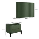Ver imagem 2 de Conjunto Cabeceira e Mesa de Cabeceira 160cm Solteiro em Mdf Cor:musgo com Preto