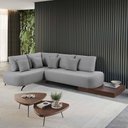 Ver imagem 7 de Sofá de Canto Nori Curva Ld 2,61m em Linho com Base Madeira Cor Cinza 2323