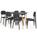 Ver imagem 1 de Conjunto Mesa de Jantar Retangular Eiffel Preta 120x80cm com 6 Cadeiras Itália - Preto