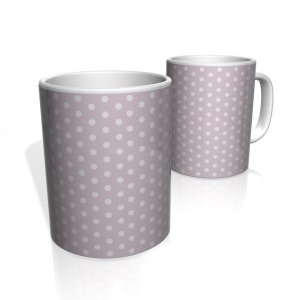 Caneca De Porcelana Nerderia e Lojaria roxo bolinhas brancas 4 colorido