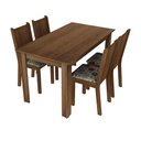 Ver imagem 2 de Conjunto Sala de Jantar Rosie Madesa Mesa Tampo de Madeira com 4 Cadeiras - Rustic/hibiscos
