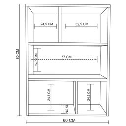 Estante de Parede Multiuso Decoração Livro Preto em Mdf [f031] - 4