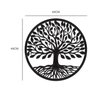 Aplique de Parede Mandala Árvore Frondosa Decorativo 49x49:preto/49.0 Cm - 5