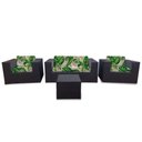 Ver imagem 1 de Conjunto Bora Bora Escuro - 1 Sofá 2 Lugares + 2 Poltronas + 1 Mesa de Centro - Egeias