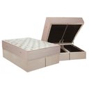 Ver imagem 1 de Cama Box Baú King: Colchão Molas Superpocket Ensacadas Ortobom Orthotel Superluxo + Base Crc Suede