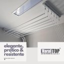 Ver imagem 2 de Varal Teto Individual 80cm X 10 Varetas - em Alumínio Branco