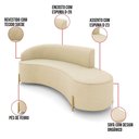 Ver imagem 3 de Sofá 4 Lugares Orgânico 220cm Pé Dourado Morgan Suede D03 - D’Rossi