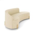 Ver imagem 6 de Sofá 4 Lugares Orgânico 220cm Pé Dourado Morgan Suede D03 - D’Rossi