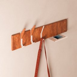 Cabideiro de Parede em Madeira Linha Home Padrão Morphi Design 80cm Aço Branco - 1