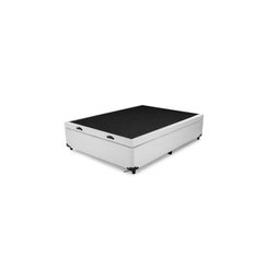 Cama Box Baú Viúvão Blindado Linhão Branco Com 128Cm de Largura - 1
