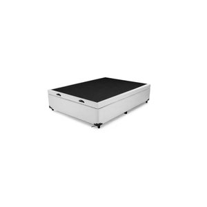 Cama Box Baú Viúvão Blindado Linhão Branco Com 128Cm de Largura