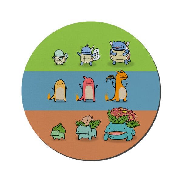 MOUSE PAD GAMER PEQUENO 20x24 cm Nerderia e Lojaria pokemon colorido